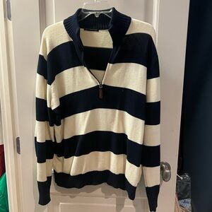 Brandy Melville striped knit quarter zip